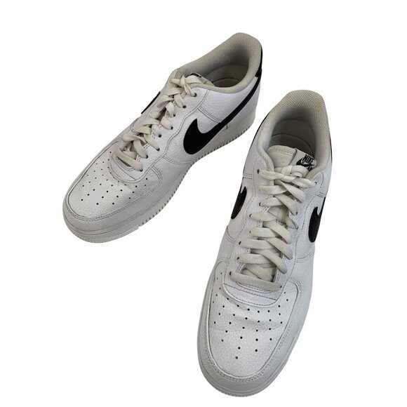 Mens 12 Nike Air Force 1  Low White/Black Sneakers Athletic CT2302-100 GUC